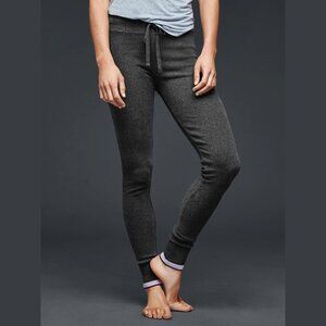 GAP Ribbed Stretch Cotton ribbon-trim leggings Charcoal Heather XL